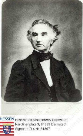 Liebig, Justus Freiherr v., Prof. Dr. med., Dr. phil. (1803-1873) / Porträt, rechtsblickend, Brustbild