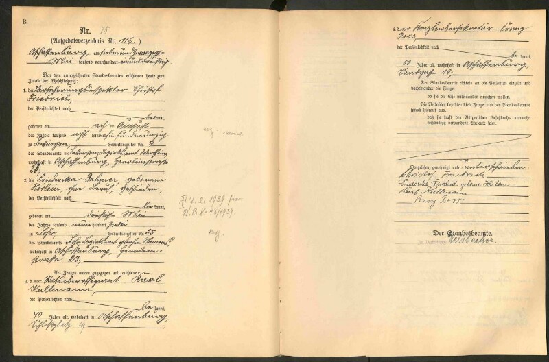 Standesamtsbuch der Stadt Aschaffenburg: Eheschließungen 252/1930 - 130/1931