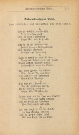Siebenundfünfzigster Psalm. Zum politischen und religiösen Protestantismus.