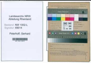 Entnazifizierung Gerhard Peterhoff , geb. 14.06.1914 (Assessor)