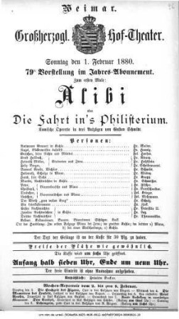 Alibi oder Die Fahrt in`s Philisterium
