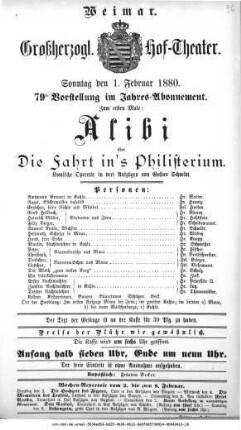 Alibi oder Die Fahrt in`s Philisterium