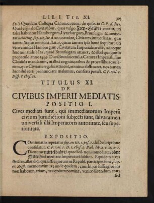 Titulus XI. De Civibus Imperii Mediatis.