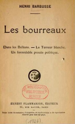 Les bourreaux : dans les Balkans, la terreur blanche, un formidable procès politique