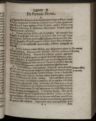 Caput II. De Perlonis Divinis.