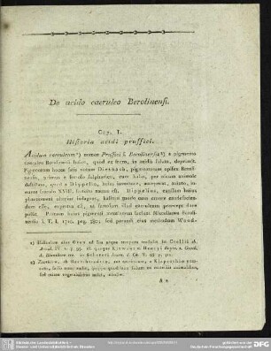 Cap. I. Historia acidi prussici