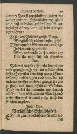 Zwölf Uhr. Verläßliche Schuldigkeit.
