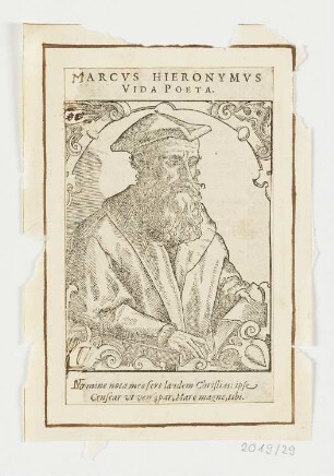 Bildnis Marcus Hieronymus Vida, aus: Nicolas Reusner, "Icones Sive Imagines vivae", Basel 1589