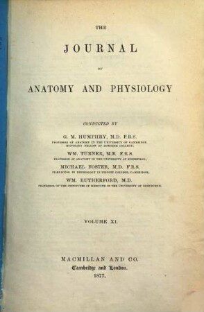 Journal of anatomy and physiology. 11. 1876/77