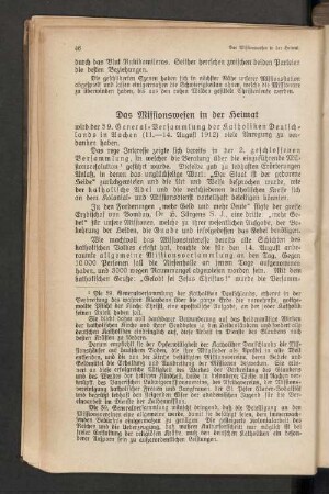 Das Missionswesen in der Heimat