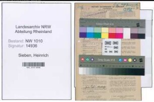 Entnazifizierung Heinrich Sieben , geb. 06.02.1900 (Telegr.Werkfuehrer)