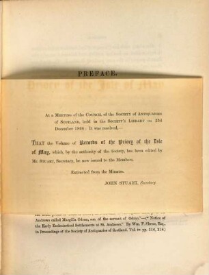 Records of the Priory of the Isle of May Edited by John Stuart