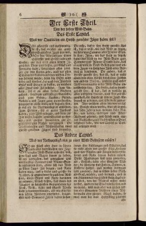 Der Erste Theil. Von der hohen Wild-Bahn