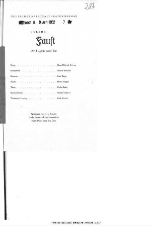 Faust Der Tragödie erster Teil