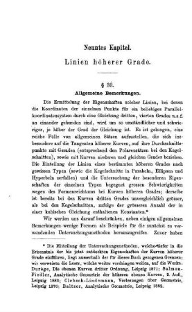 Neuntes Kapitel. Linien höherer Grade.