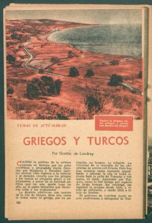 Griegos y turcos : Temas de actualidad