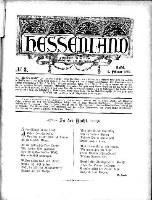 No. 3, 4. Februar 1892