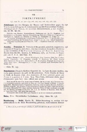 VII. Porträtwerke (Nr. 237 - 266)