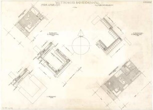 Gsaenger, Gustav; Bad Reichenhall (Bayern), Rinckstr.; Städt. Altersheim und Alterswohnheim - Wettbewerbsplan (Grundrisse 2. OG, Grundriss 3. OG)