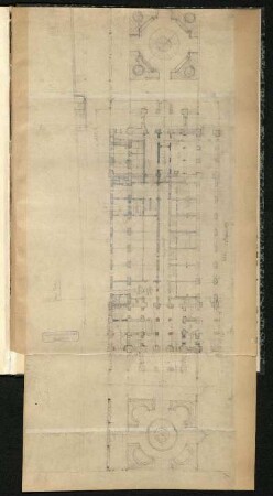 Entwurf zu einem königlichen Konzertsaal an der Stelle des Königsbau in Stuttgart (Grundriss)