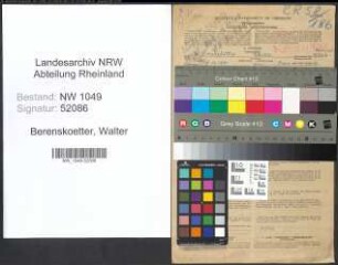 Entnazifizierung Walter Berenskoetter , geb. 08.12.1900 (Zahnarzt)