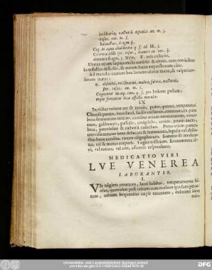 Medicatio Viri Lue Venerea Laborantis.