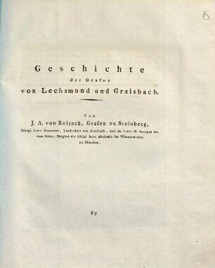 Geschichte der Grafen von Lechsmund und Graisbach