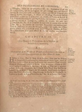 Chapitre IX. Des Droits & Prétensions de la Maison de Brunswik-Lunebourg.