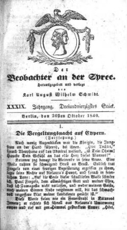 43. Stueck, 26. Oktober 1840