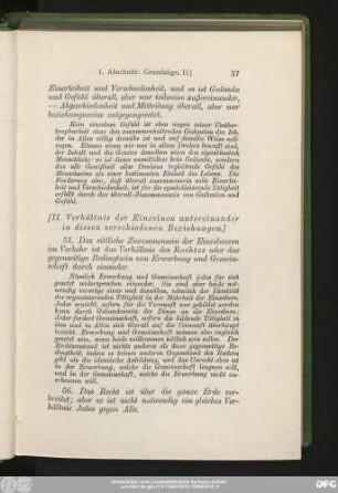 [II. Verhältnis der Einzelnen untereinander in diesen verschiedenen Beziehungen.]