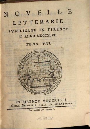 Novelle letterarie, pubblicate in Firenze. 8. 1747