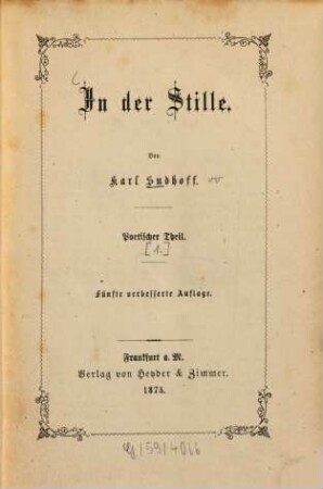 In der Stille, 1
