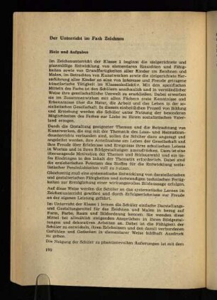 Der Unterricht im Fach Zeichnen