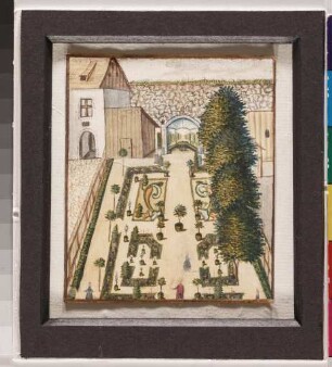 Ansicht eines Gartens aus dem Stammbuch des Christian Jacob Preidt jr. aus Nürnberg (1771-1794)