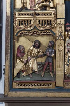 Wehrdaer Altarschrein — Passion Christi — Kreuztragung Christi