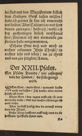 Der XXII. Psalm.