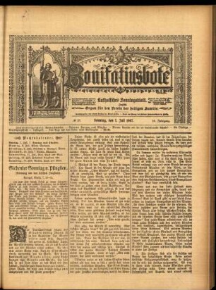 Erste Ausgabe vom Sonntag, den 07. Juli 1907.