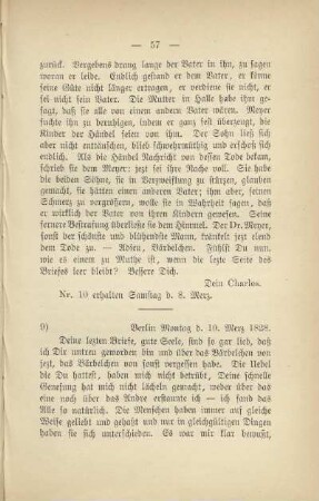 9) [Brief vom] 10. Merz 1828