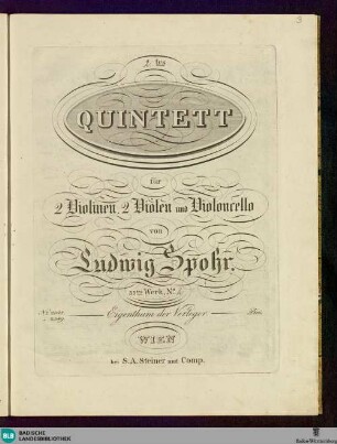 2.tes Quintett für 2 Violinen, 2 Violen und Violoncello : 33tes Werk, No. 2