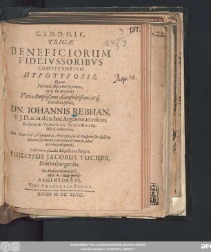 Trigae Beneficiorum Fideiussoribus Competentium Hypotyposis