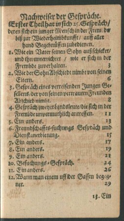 Nachweiser der Gespräche