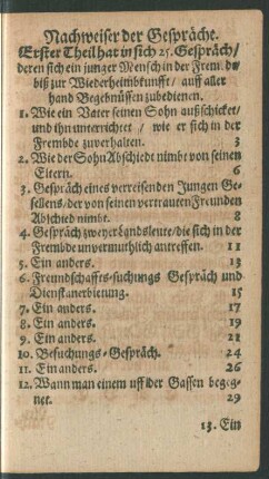 Nachweiser der Gespräche