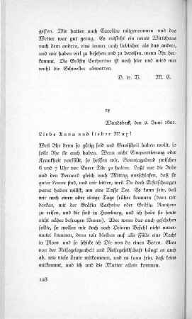 79 Wandsbeck, den 2. Juni 1801.