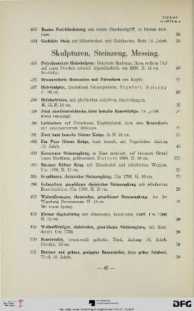 Skulpturen, Steinzeug, Messing (Nr. 485-507)