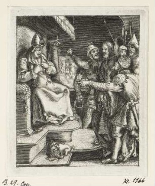 Christus vor Kaiphas, Blatt 6 der Folge "Passion"