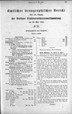No. 18, 20. Mai 1920