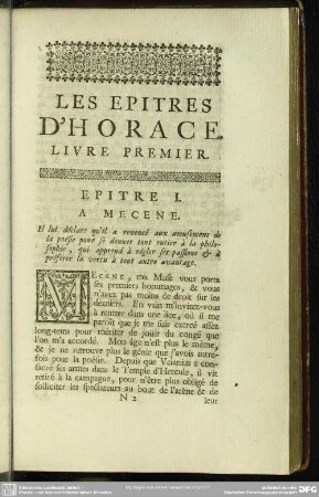 Les Epitres D´Horace