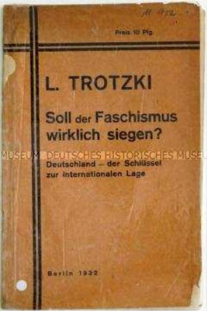 Broschüre mit einem Aufsatz von Trotzki zur weltpolitischen Lage um 1930