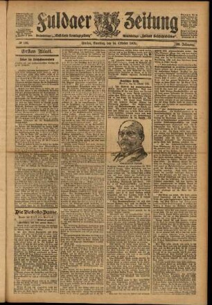 Erste Ausgabe vom Samstag, den 14. Oktober 1905.