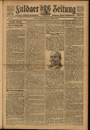Erste Ausgabe vom Samstag, den 14. Oktober 1905.